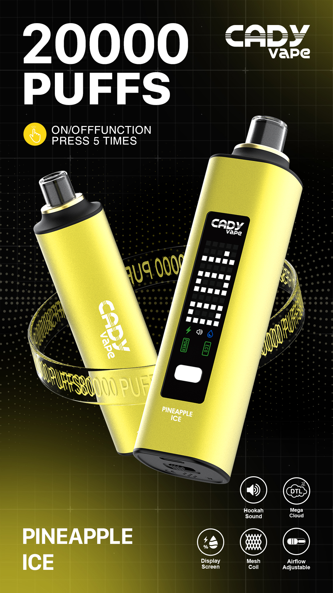 C-F88-20000-PUFFS-PINEAPPLE ICE